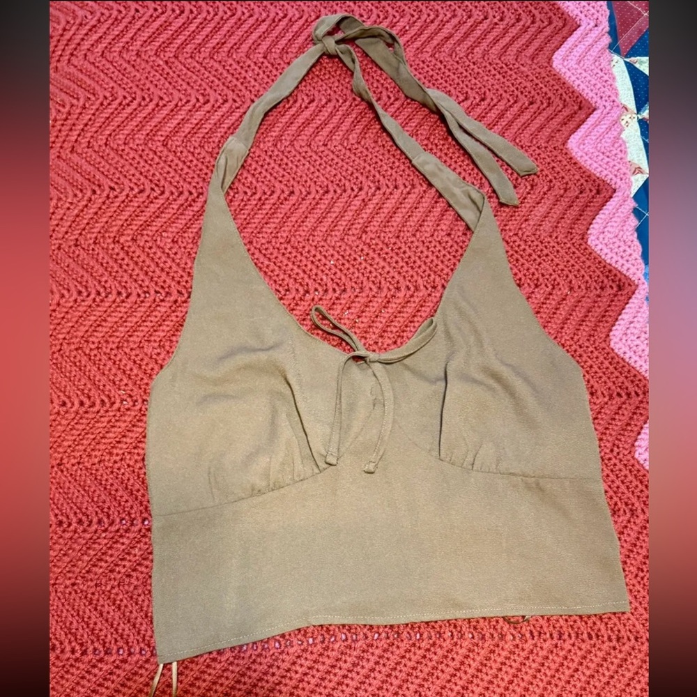 Brown hollister halter top